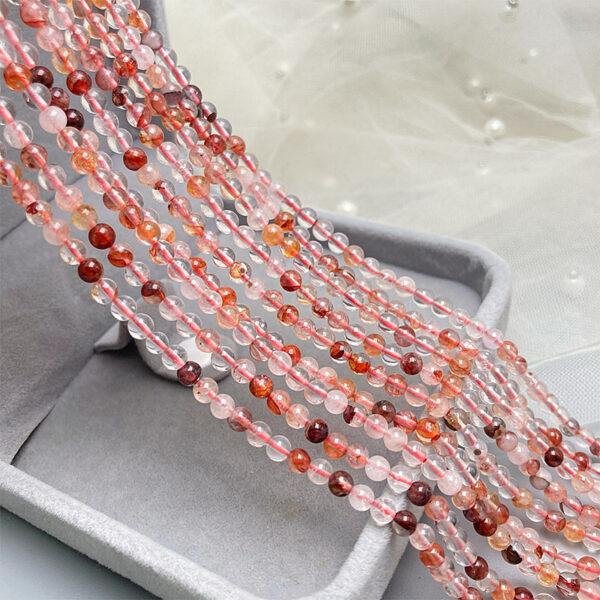 2 - 4mm small size whole strand round shape genuine natural red hematoid quartz bead - Image 6