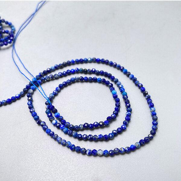 2mm small size whole strand facet surface round shape genuine natural lazurite bead - Image 6