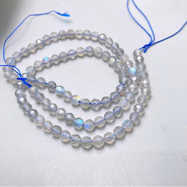 2 - 4mm small size whole strand facet surface round shape genuine natural moonstone bead - Image 6