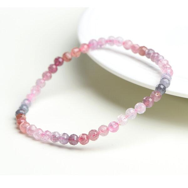 3 - 6mm round shape genuine natural colorful spinel beaded bracelet - Image 6