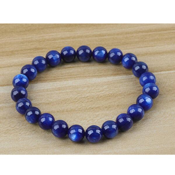 genuine natural kyanite bead, 8 - 12 mm round bead - Image 6