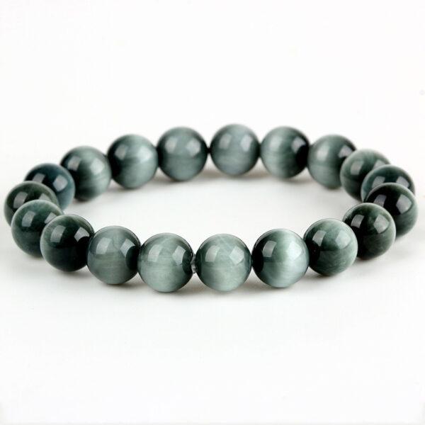 Best quality genuine natural eagle eye bracelet, 8 - 12mm round shape beaded bracelet - Image 6