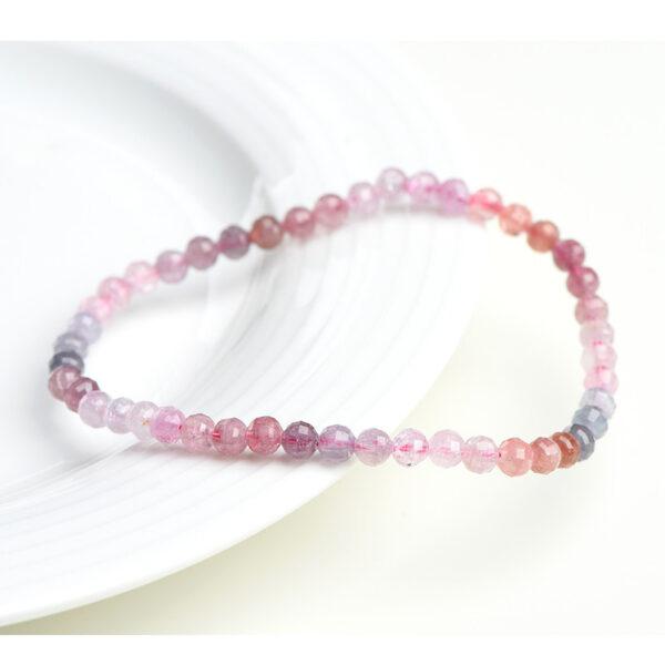 3 - 6mm round shape genuine natural colorful spinel beaded bracelet - Image 7