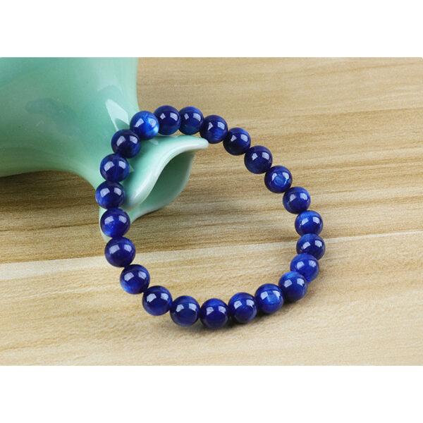 genuine natural kyanite bead, 8 - 12 mm round bead - Image 7