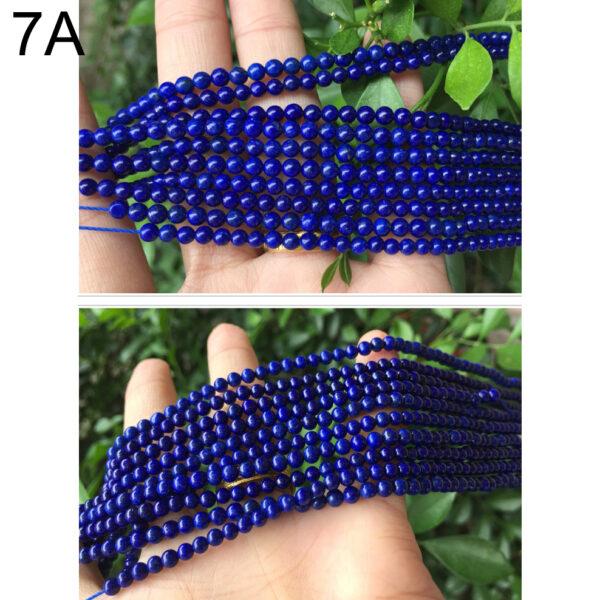 2 - 6mm whole strand round shape genuine natural lazurite bead - Image 7
