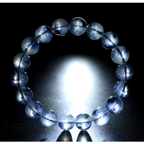 5mm - 12mm round shape 7A genuine natural blue needle quartz beaded bracelet - Image 8