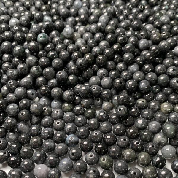 genuine natural motley black jadeite bead, 8mm round shape jadeite bead - Image 8