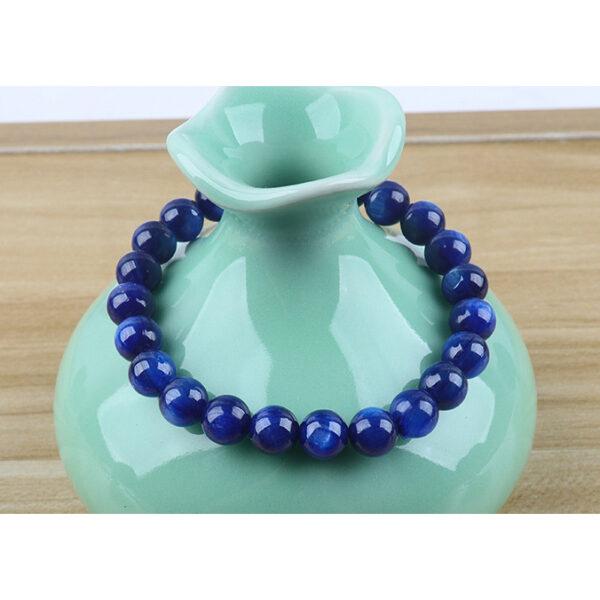 genuine natural kyanite bead, 8 - 12 mm round bead - Image 8