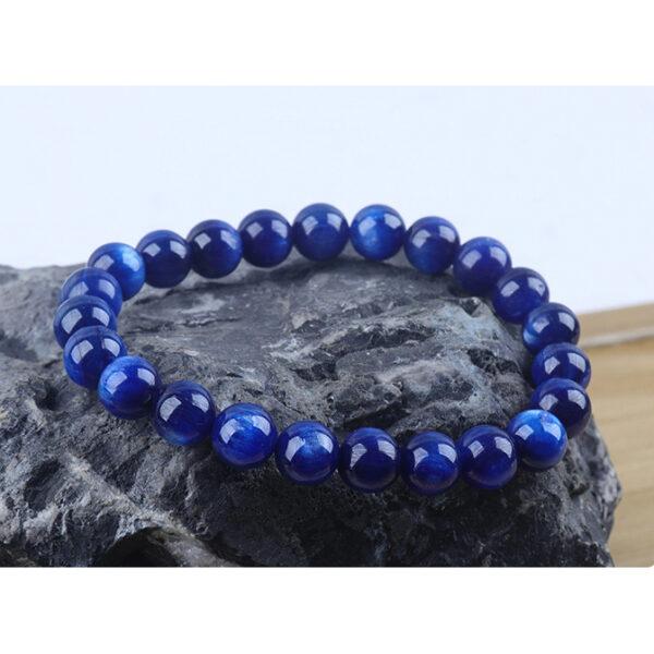 genuine natural kyanite bead, 8 - 12 mm round bead - Image 9