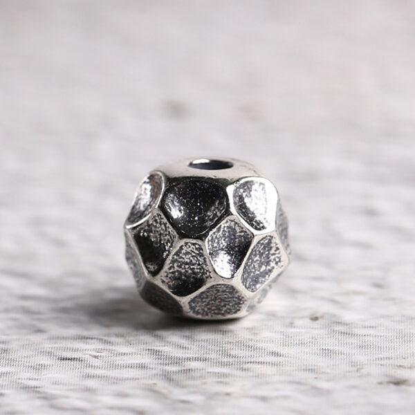 pits pattern round shape s925 sterling silver bead, oxidized silver bead - Image 6