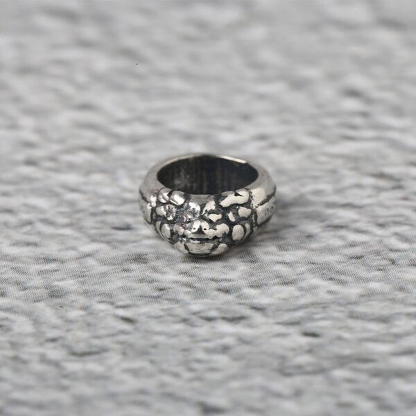 bull pattern ring shape s925 sterling silver bead, oxidized silver ring bead - Image 6