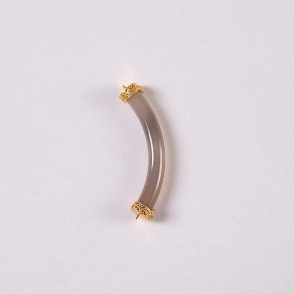 curved bar shape genuine natural agate bracelet accessories, multi colors agate curved bar - Image 3