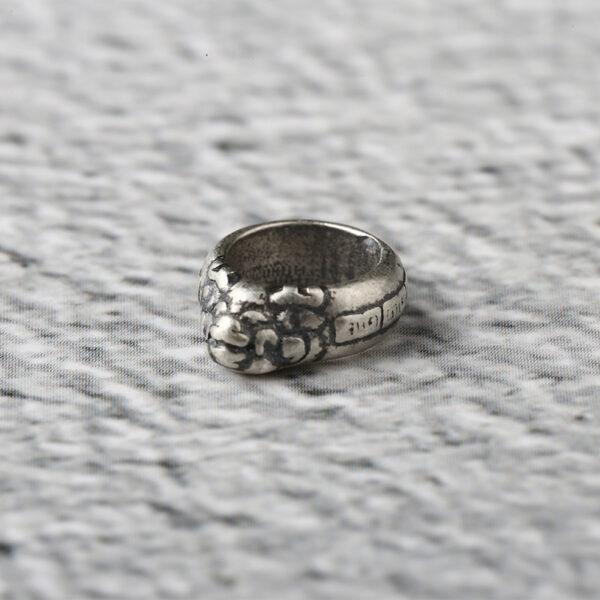 bull pattern ring shape s925 sterling silver bead, oxidized silver ring bead - Image 7