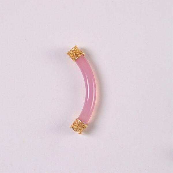 curved bar shape genuine natural agate bracelet accessories, multi colors agate curved bar - Image 5