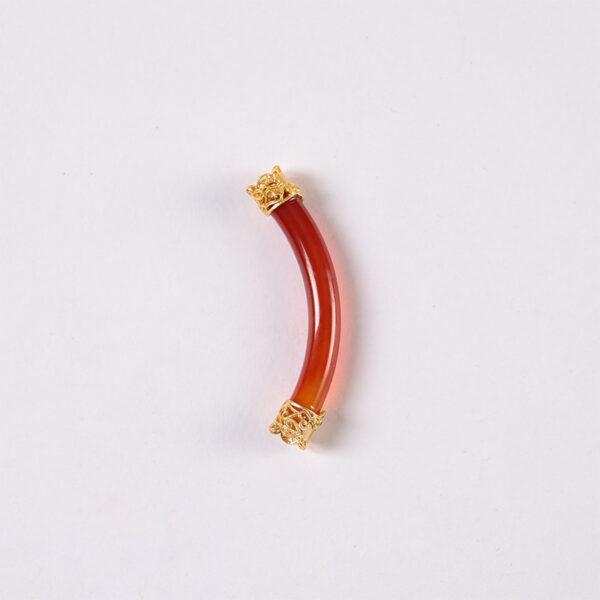 curved bar shape genuine natural agate bracelet accessories, multi colors agate curved bar - Image 7