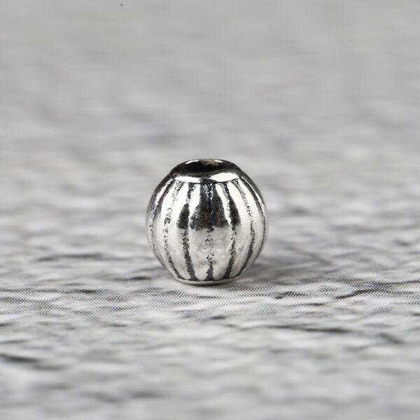 pumpkin shape s925 sterling silver bead, oxidized silver pumpkin bead - Image 8