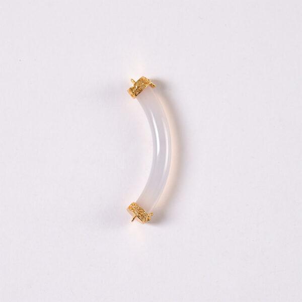 curved bar shape genuine natural agate bracelet accessories, multi colors agate curved bar - Image 9