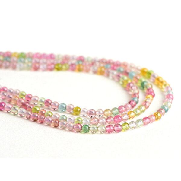 2mm small bead whole strand round shape genuine natural tourmaline bead