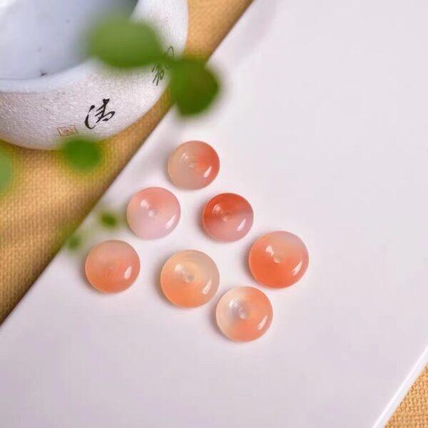 rondelle shape genuine natural pink agate bead,simple agate bead