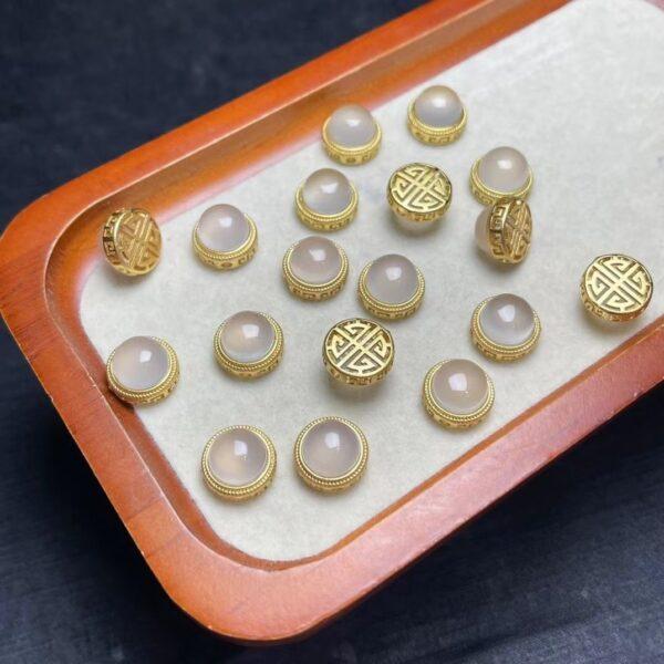 round shape genuine natural agate bead, white agate square bead
