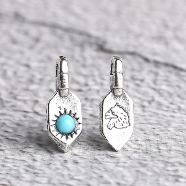 s925 sterling silver sun pattern charm bead, oxidized silver charm