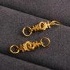 吉 shape gild s925 sterling silver necklace clasp bead, golden bracelet clasp finding