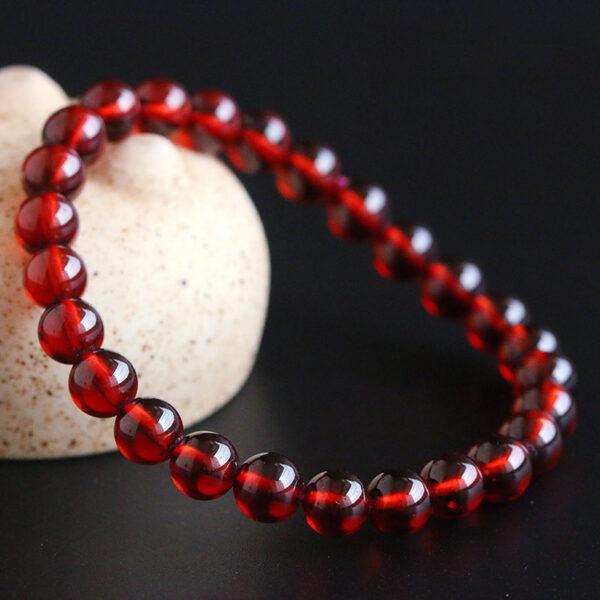 7A wine red genuine natural garnet bracelet, 6 - 10mm round shape beaded bracelet