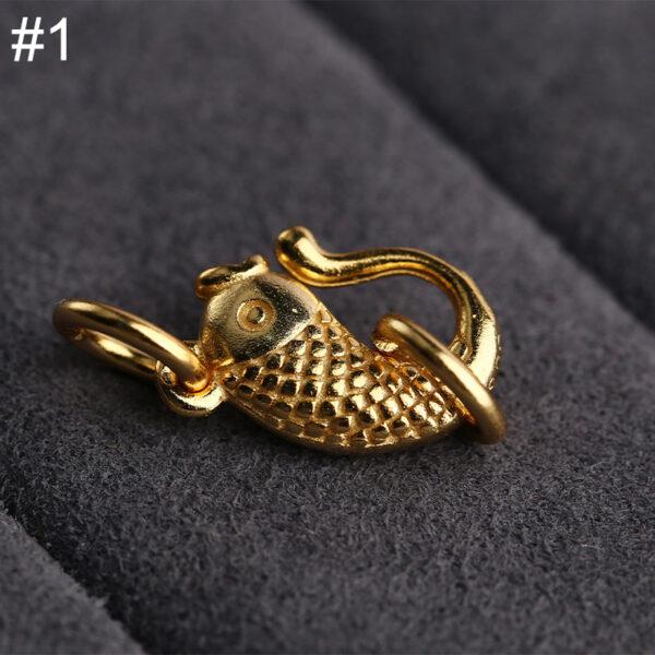 animal and flower shape gild s925 sterling silver necklace clasp bead, golden bracelet clasp finding - Image 5