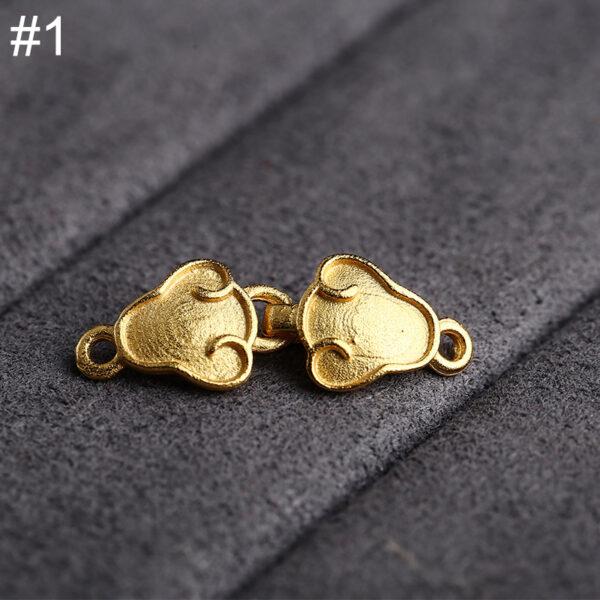 flower shape gild s925 sterling silver necklace clasp bead, golden bracelet clasp finding - Image 6