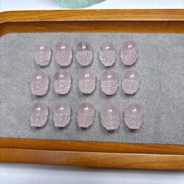 genuine natural rose quartz bead, pink bead, pixiu bead, animal bead
