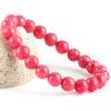 7A genuine natural rhodonite bracelet, 6 - 14mm round shape beaded bracelet