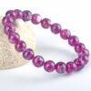 best genuine natural purple lepidolite bracelet, 7 - 14mm round shape beaded bracelet