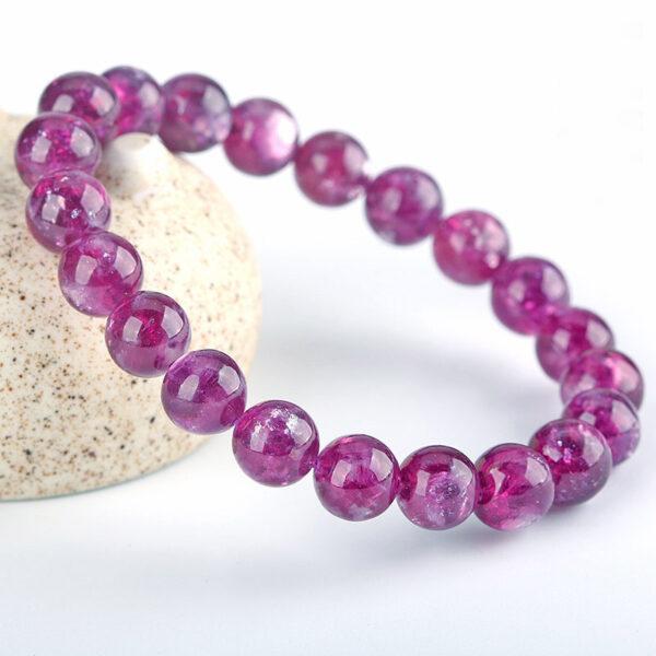 best genuine natural purple lepidolite bracelet, 7 - 14mm round shape beaded bracelet