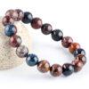 4A genuine natural colorful pietersite bracelet, 7 - 14mm round shape beaded bracelet