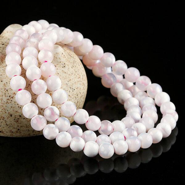 genuine natural clear white agate bead, 6 mm whole strand round bead