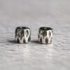 trunk shape s925 sterling silver bead, oxidized silver flower bead