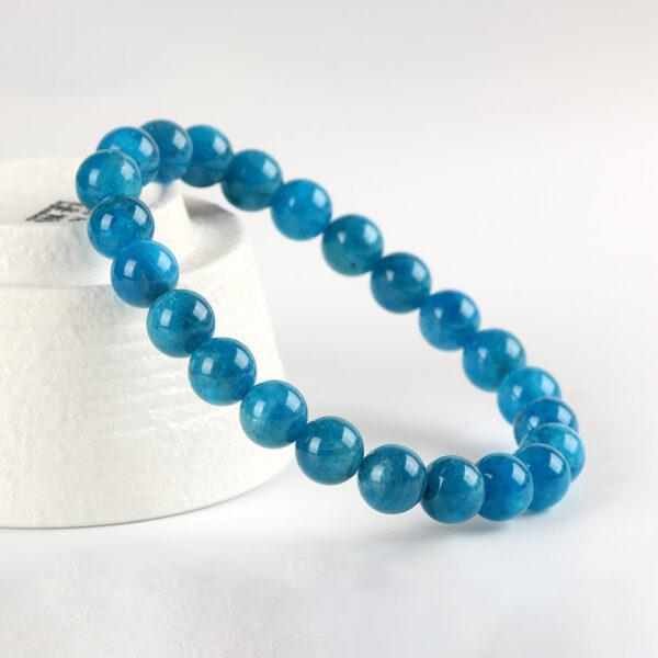 6A genuine natural apatite bracelet, 7 - 10mm round shape beaded bracelet