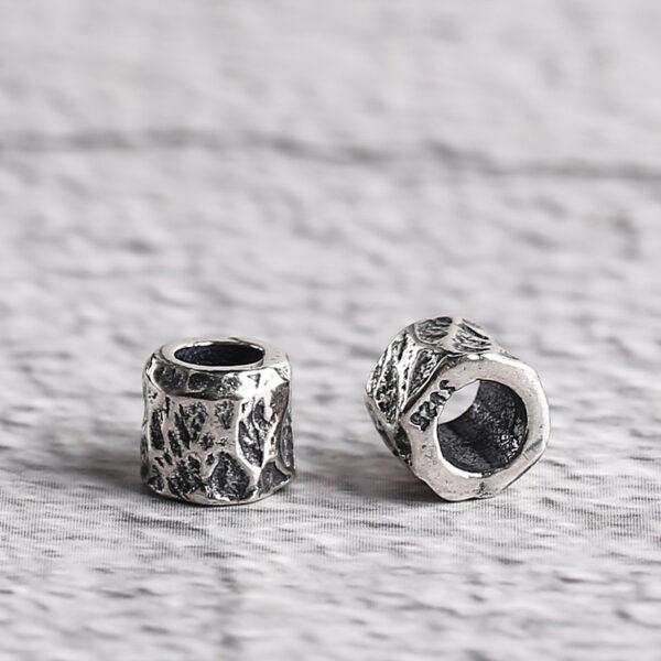 s925 sterling silver trunk shape bead, oxidized silver trunk bead