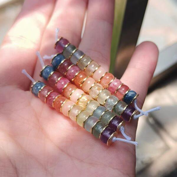 a strand rainbow multi genuine natural gems bead, colorful beads - Image 2