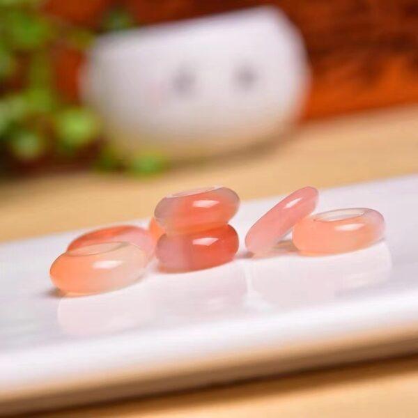 rondelle shape genuine natural pink agate bead,simple agate bead - Image 2