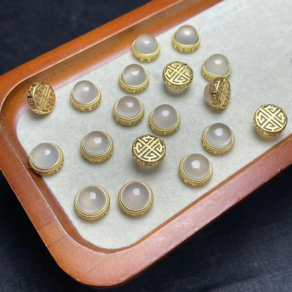 round shape genuine natural agate bead, white agate square bead - Image 2