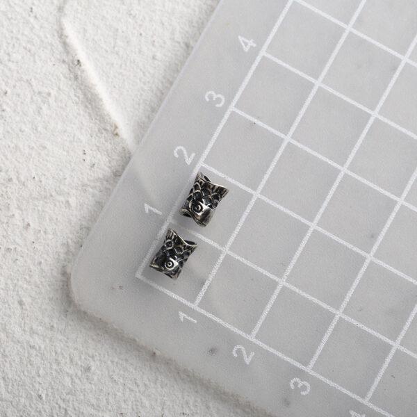 s925 sterling silver fish bead, oxidized silver bead - Image 2