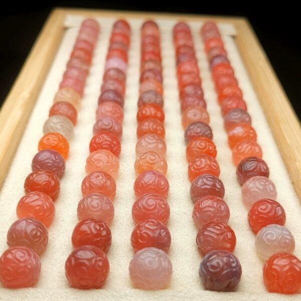cloud pattern round shape genuine natural pink agate bead, flower shape agate bead - Image 2