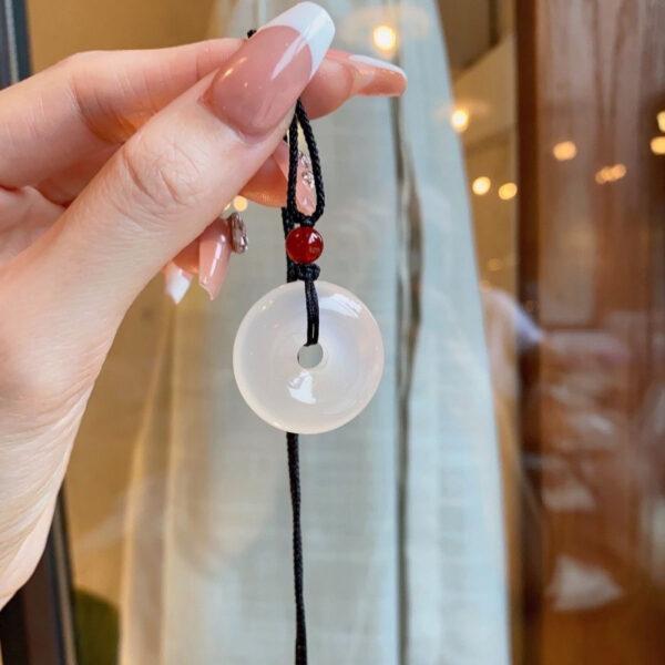 simple rondelle shape genuine natural white agate bead, simple agate bead - Image 2