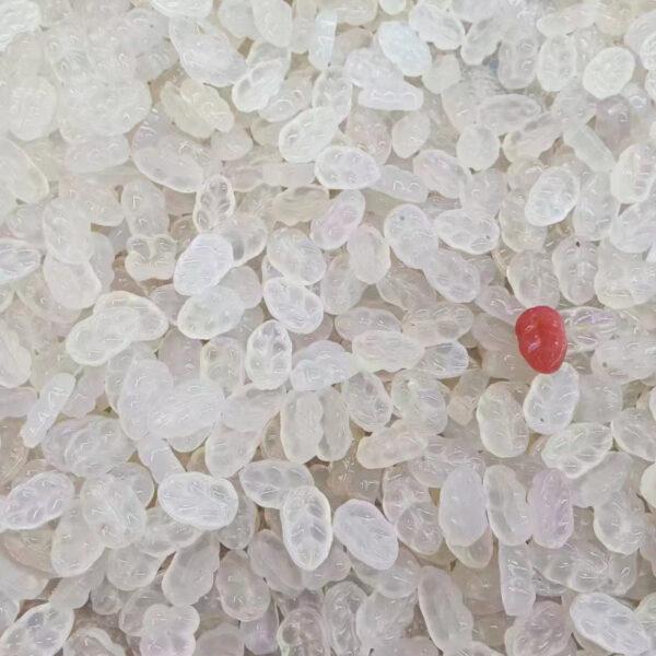 simple leaf shape genuine natural white agate bead, white agate leaf bead - Image 2