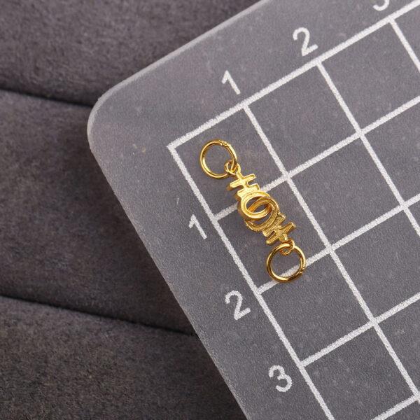 吉 shape gild s925 sterling silver necklace clasp bead, golden bracelet clasp finding - Image 2