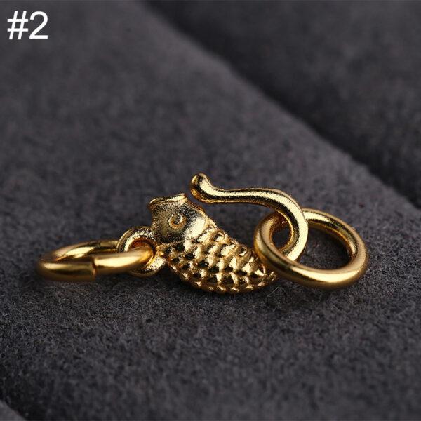 animal and flower shape gild s925 sterling silver necklace clasp bead, golden bracelet clasp finding - Image 6