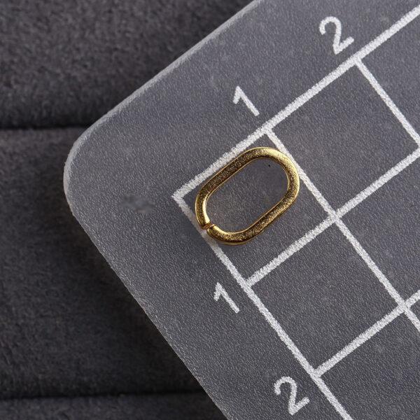 circle pattern oval shape gild s925 sterling silver bead, golden open clip - Image 2