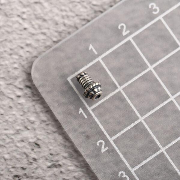 screw bead, flower bead, s925 sterling silver, silver bead, oxidized silver bead - Image 2