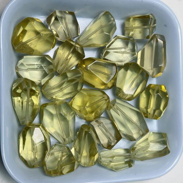irregular genuine natural lemon yellow citrine bead, simple clear citrine bead - Image 2